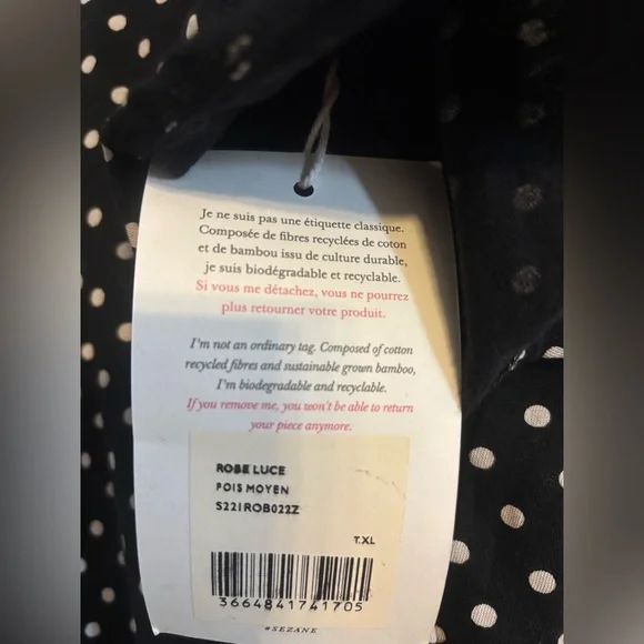 Sezane Luce Dress Pois Moyen - Size XL NWT - Picture 8 of 12